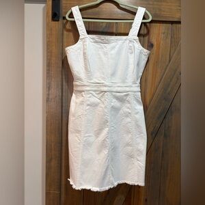 LOFT Outlet White Denim Sleeveless Dress